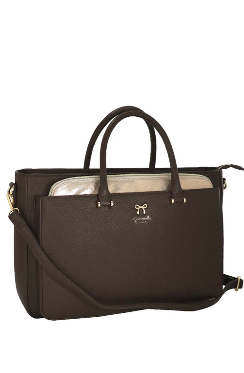BORSA A MANO CON PORTA PC NICE OFFICE MARRONE                    Camomilla Milano