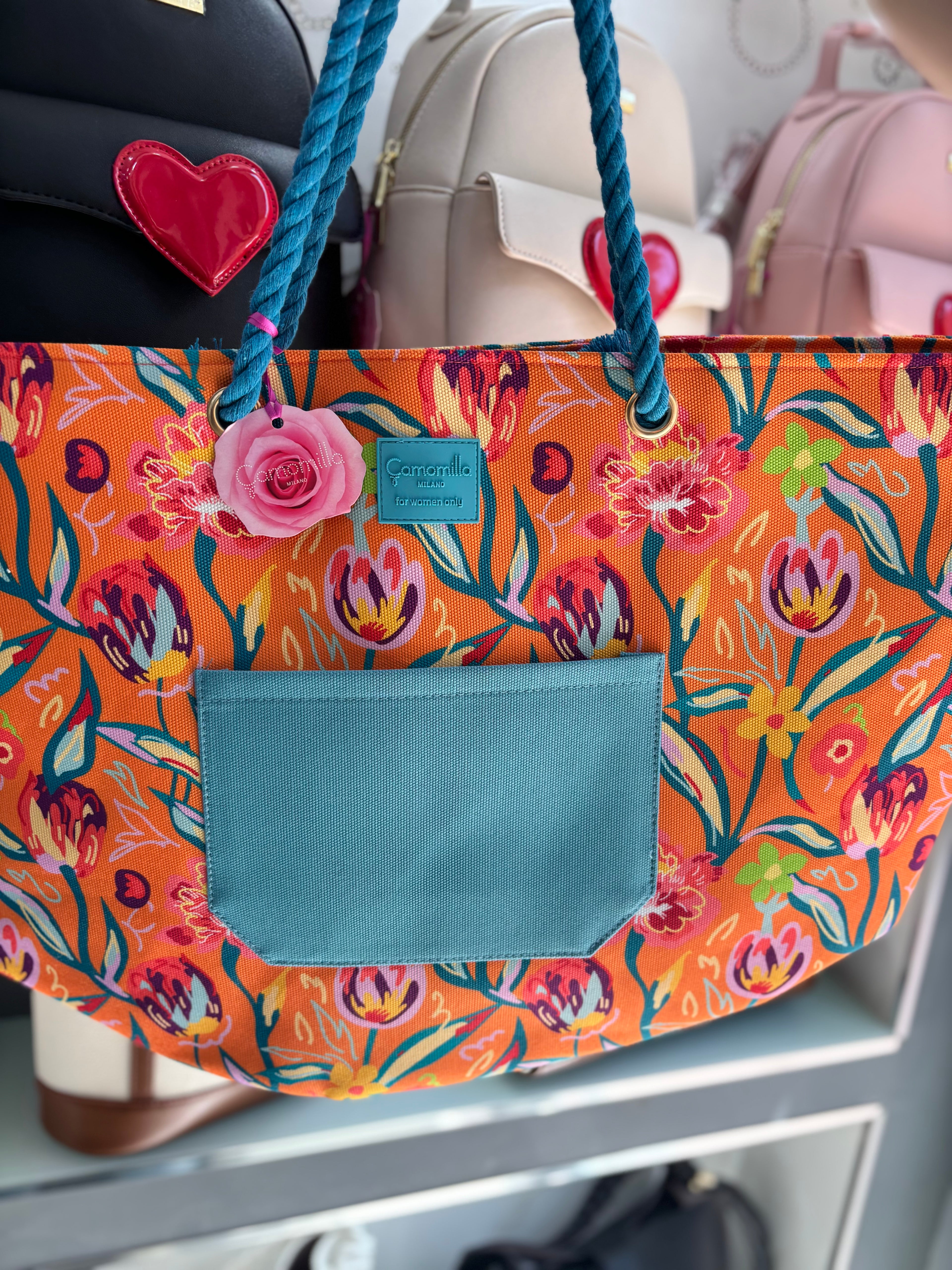 BORSA MARE L TASCA FLOWER        Camomilla milano