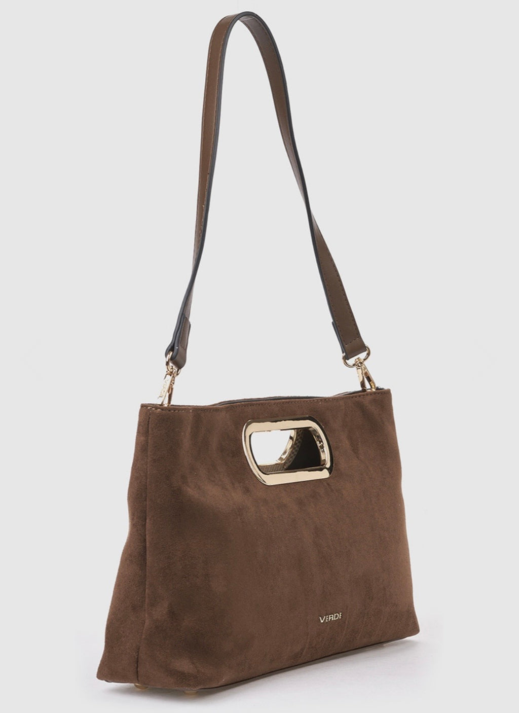 Borsa a mano con tracolla brown      Verde