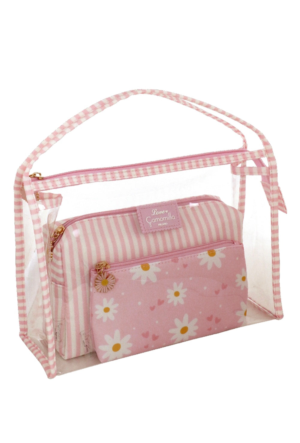 SET BEAUTY BAG TRIO DAISY LOVE ROSA                                         Camomilla milano