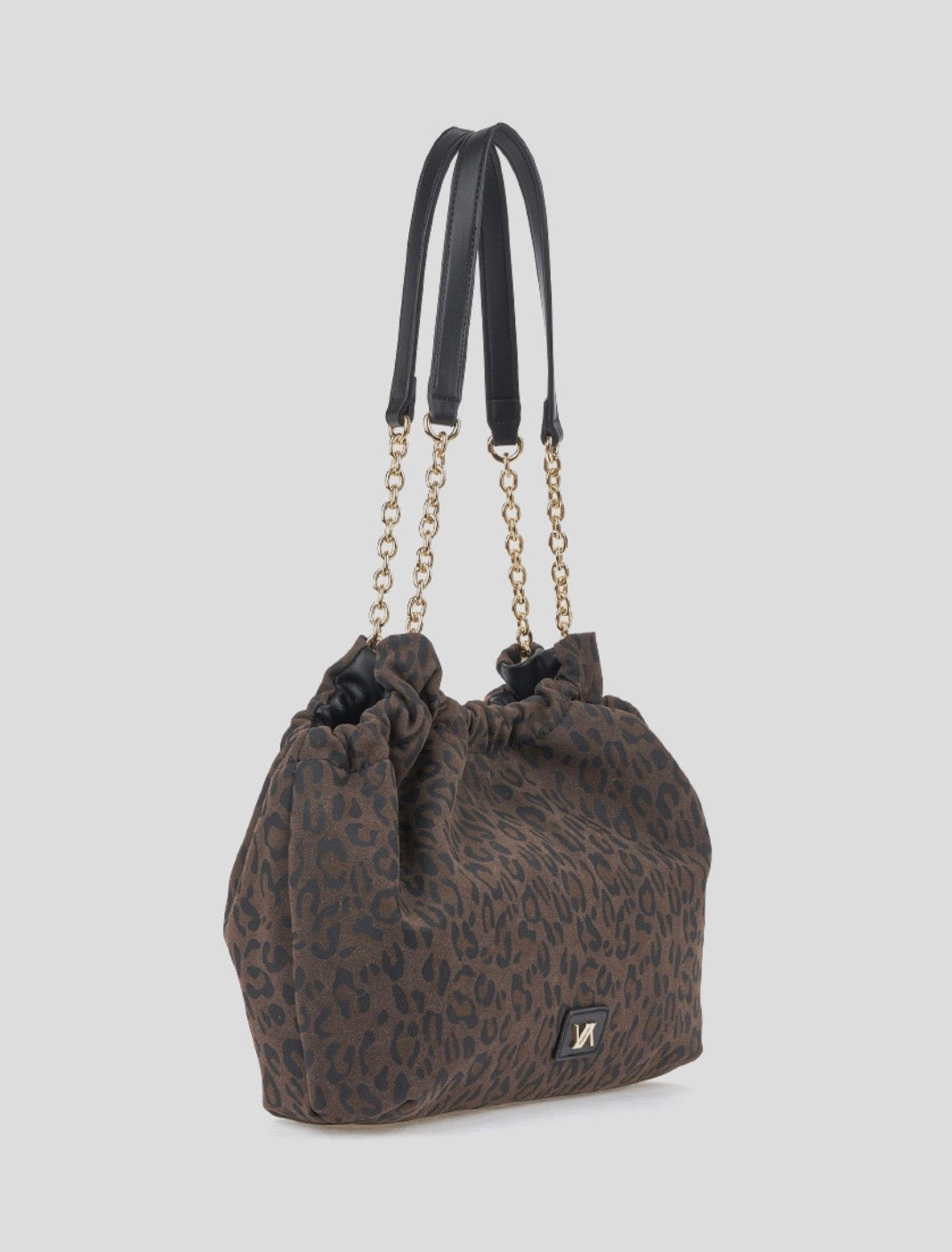 Borsa a spalla animal print                  Verde