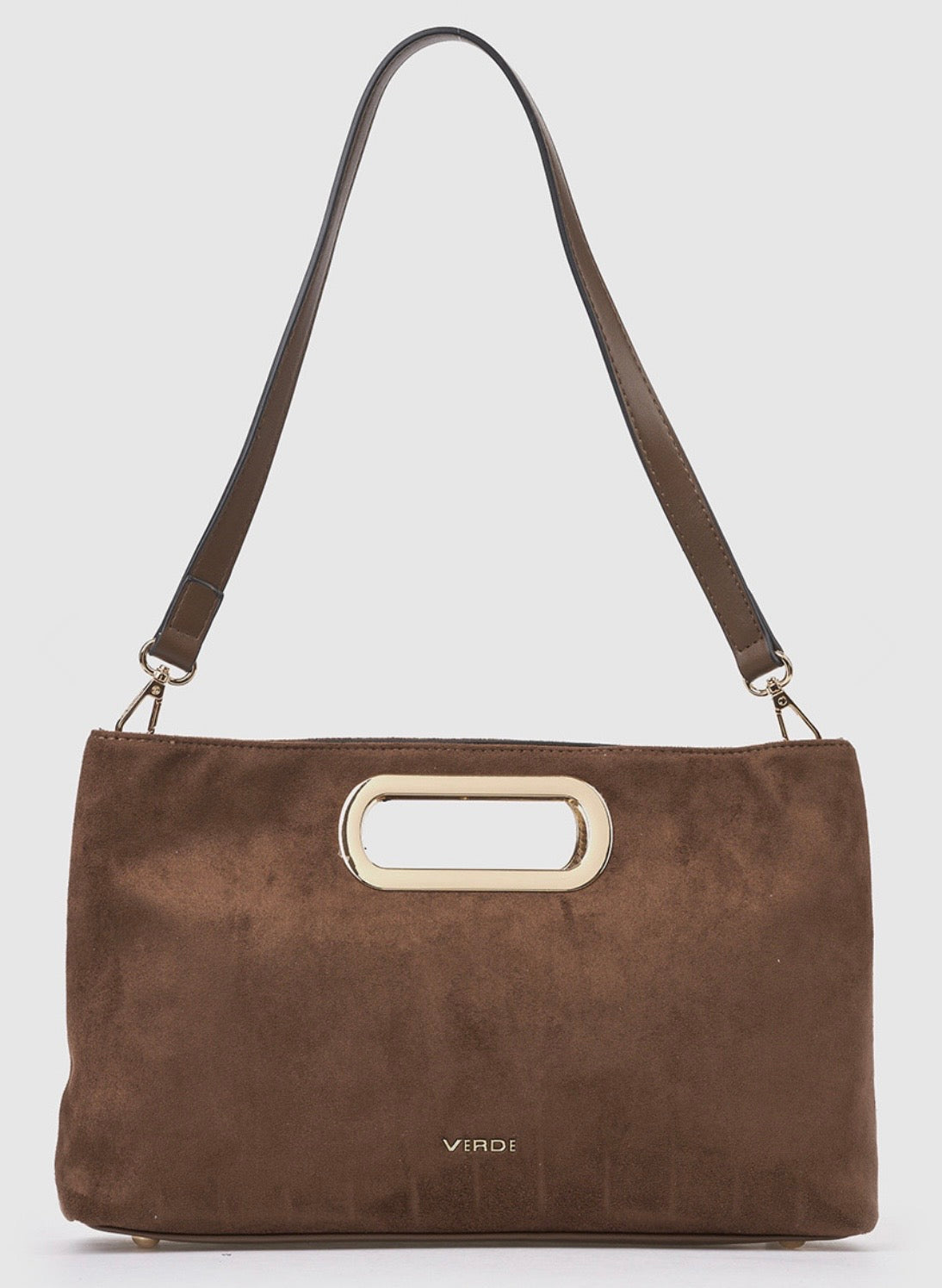 Borsa a mano con tracolla brown      Verde