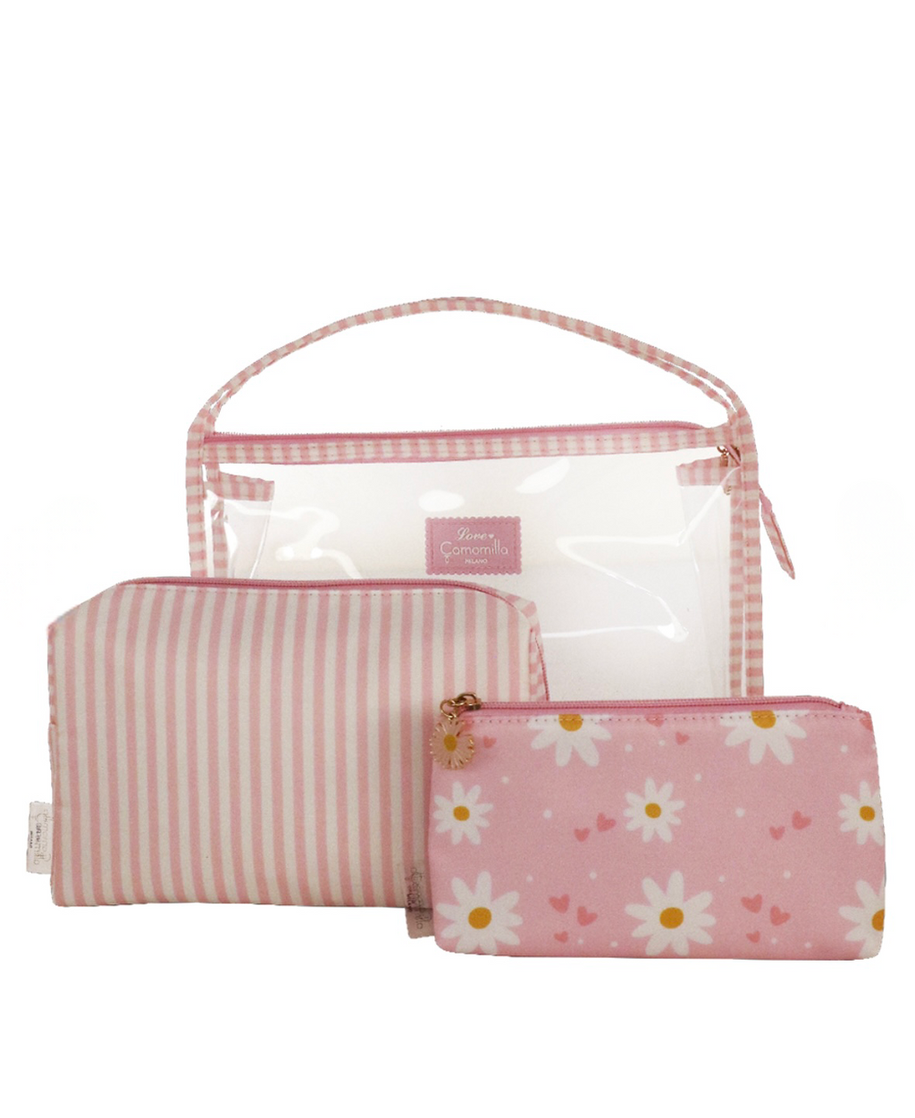 SET BEAUTY BAG TRIO DAISY LOVE ROSA                                         Camomilla milano
