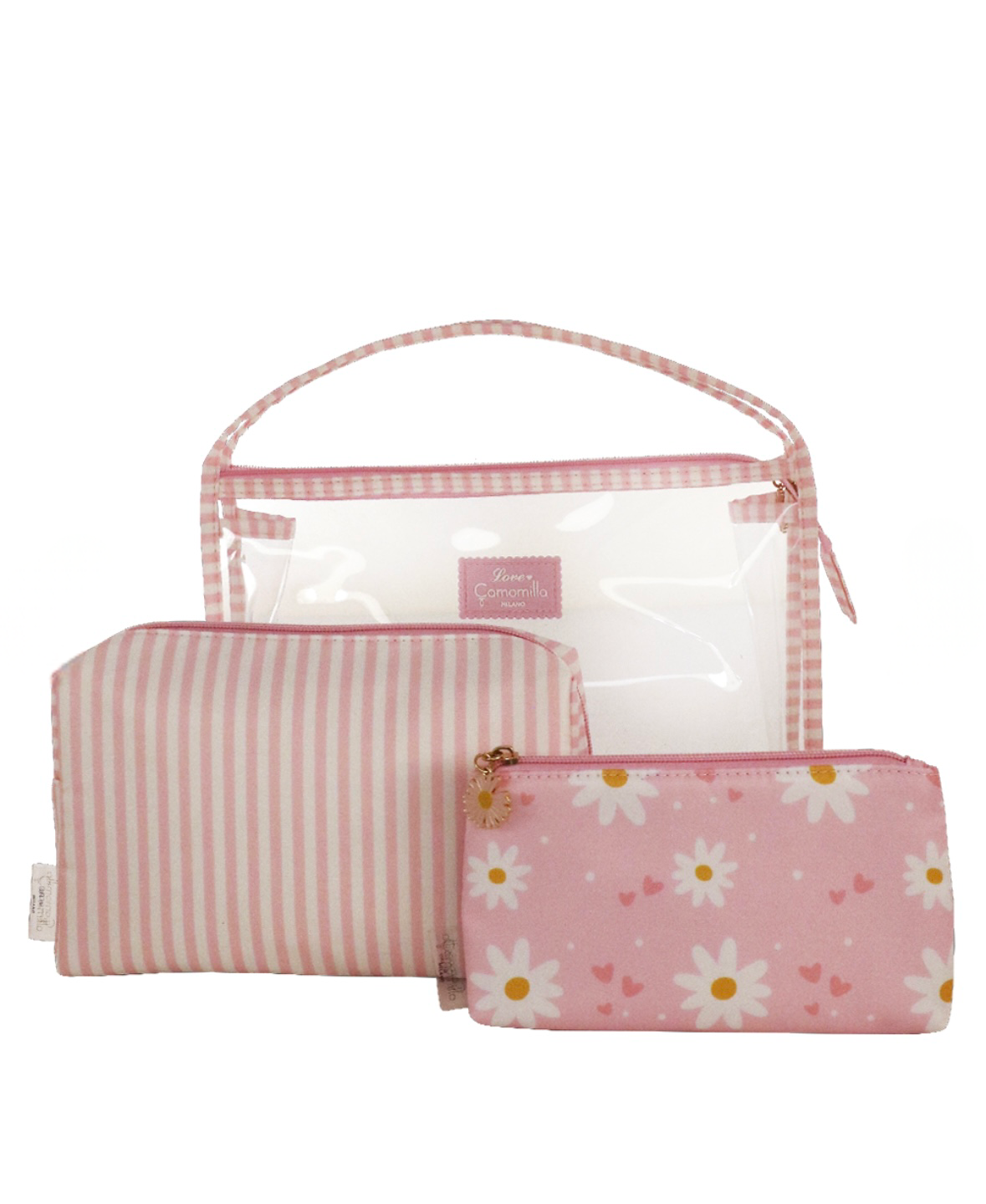 SET BEAUTY BAG TRIO DAISY LOVE ROSA                                         Camomilla milano