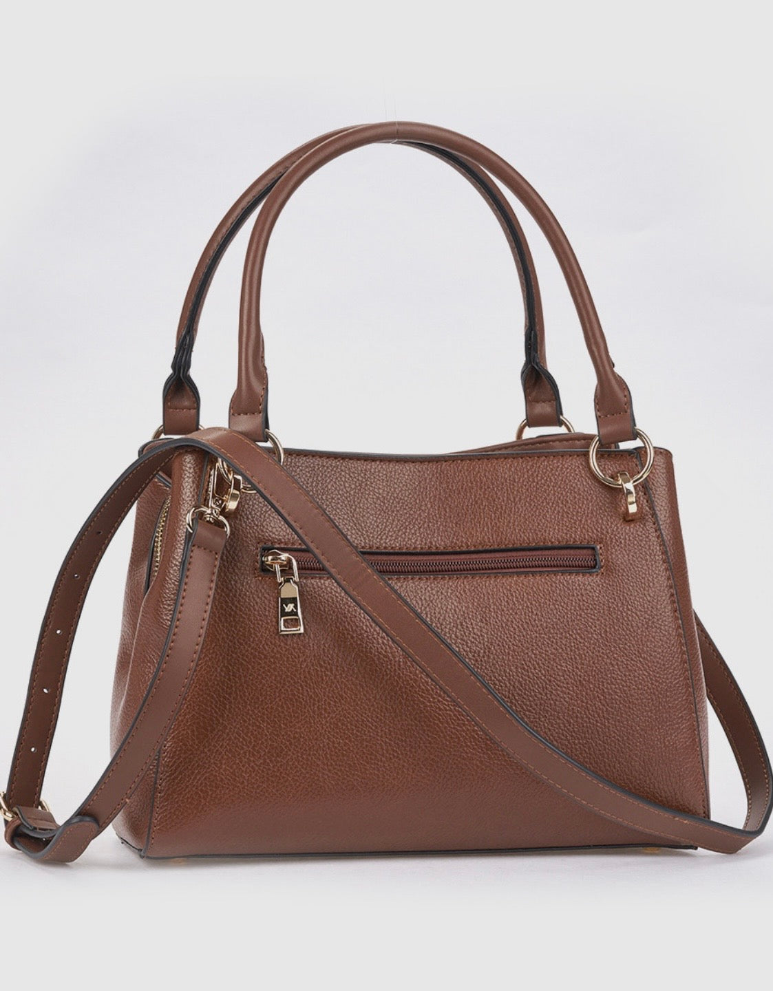 Borsa a mano con tracolla camel       Verde