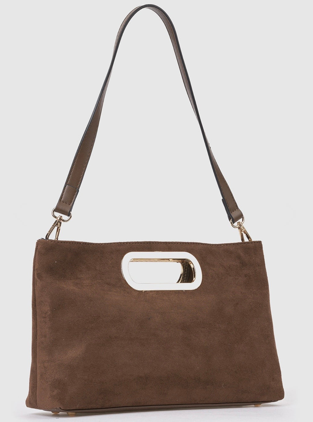 Borsa a mano con tracolla brown      Verde