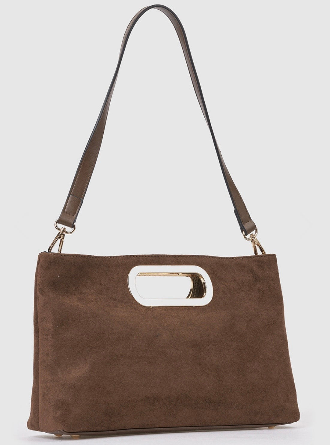 Borsa a mano con tracolla brown      Verde