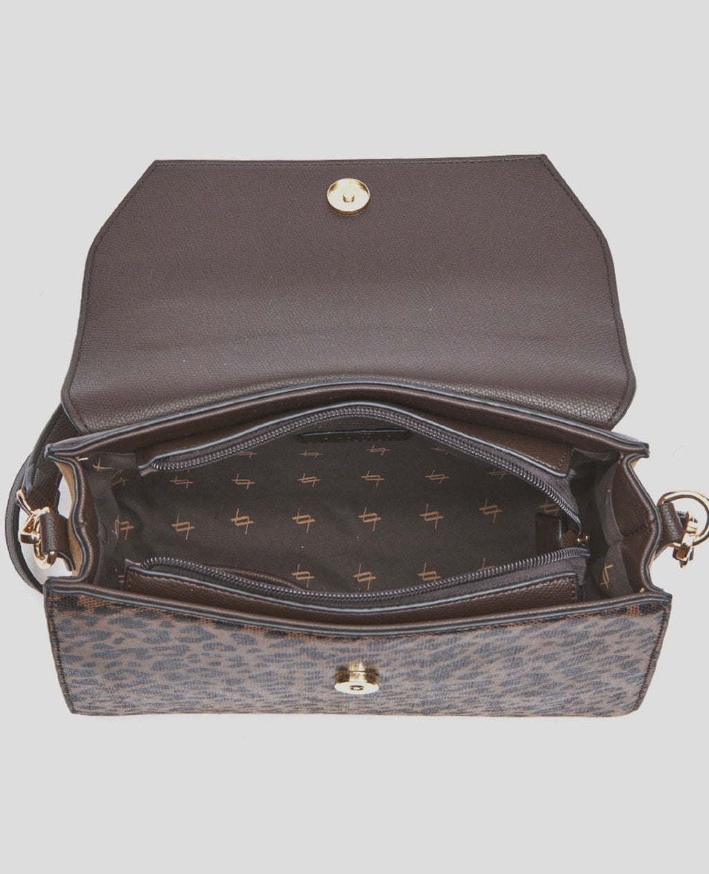 Borsa a mano con tracolla animal print                                                      Verde