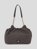 Borsa a spalla animal print                  Verde