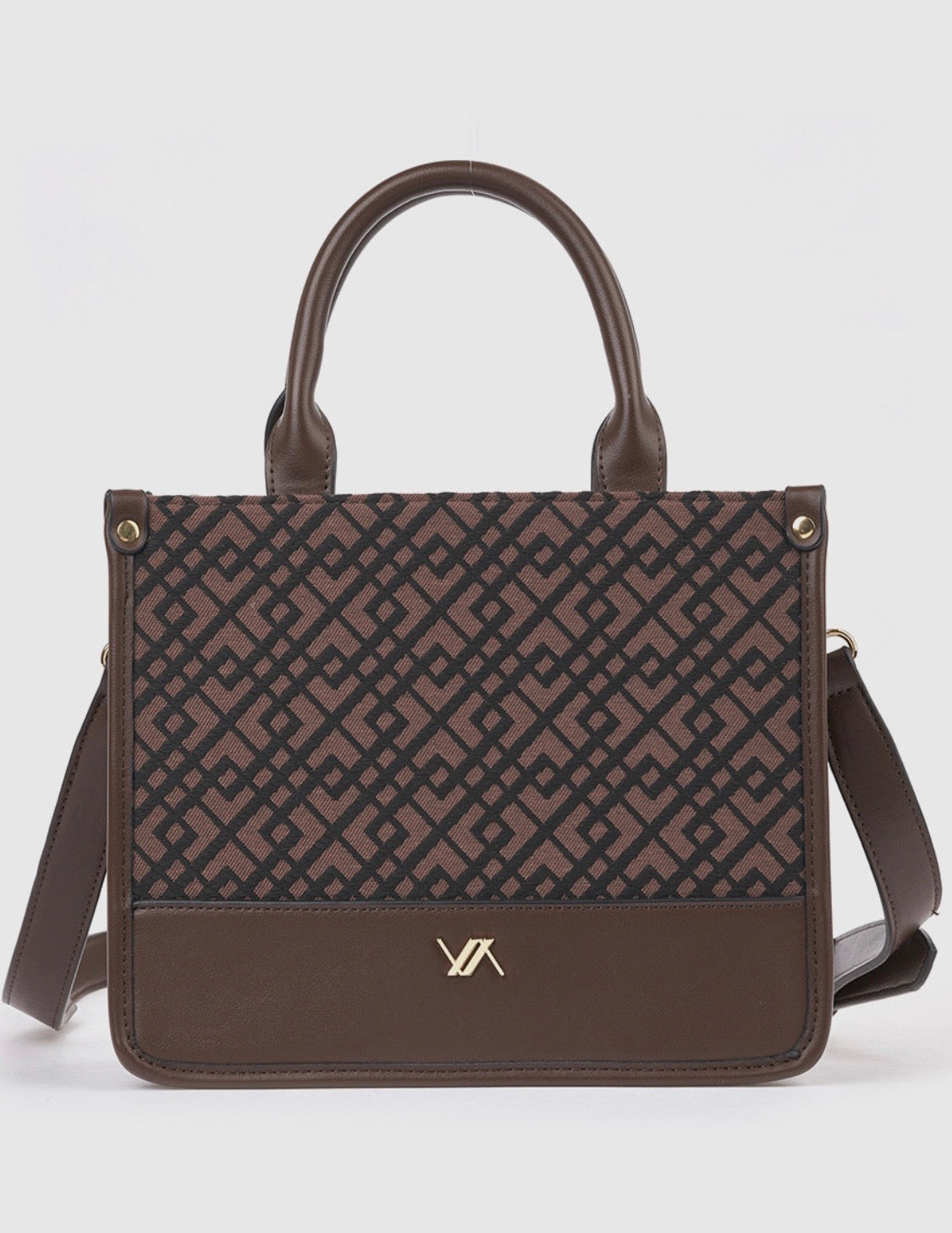 Borsa a mano con tracolla brown       Verde