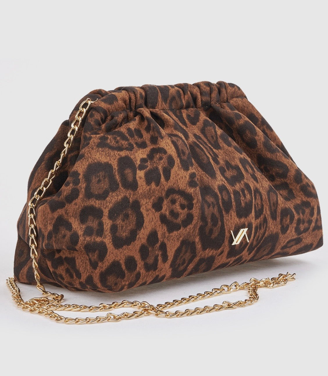 Borsa da sera animal print taupe                                   Verde