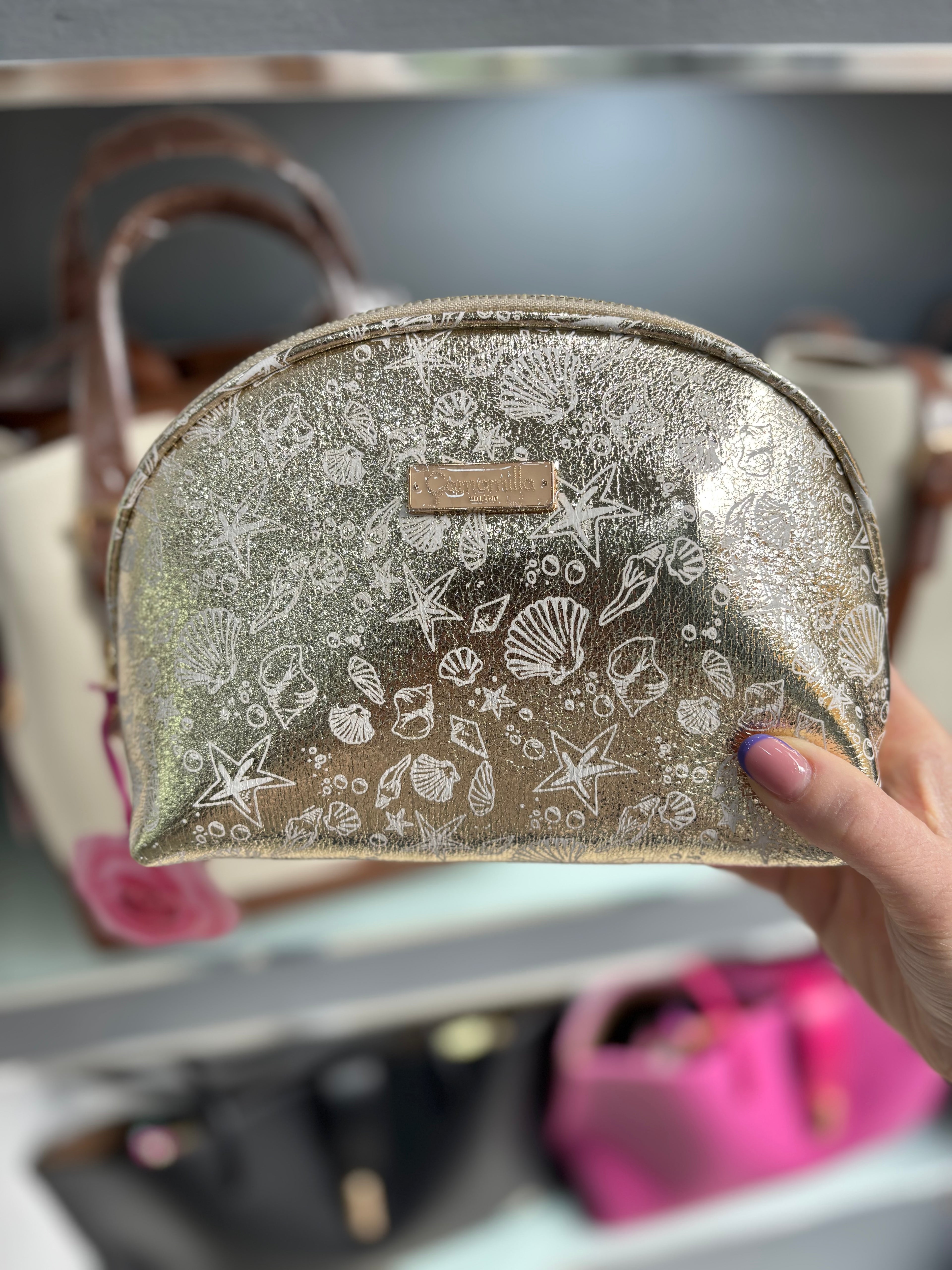 POUCH M SHELL SHINE ORO           Camomilla milano