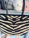 Borsa da mare animal print                 Verde