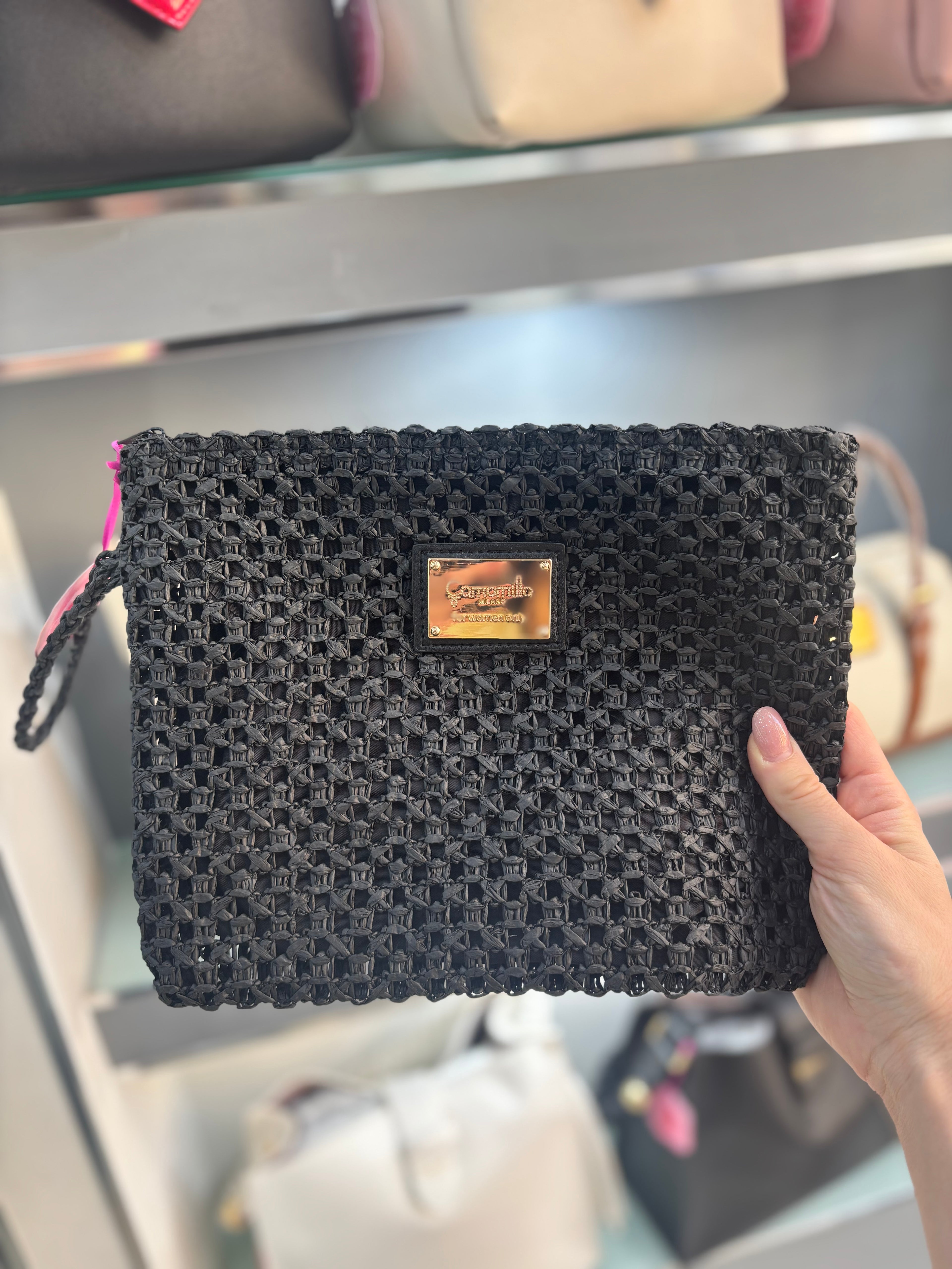 BUSTA PIATTA M CROCHET NERO     Camomilla milano