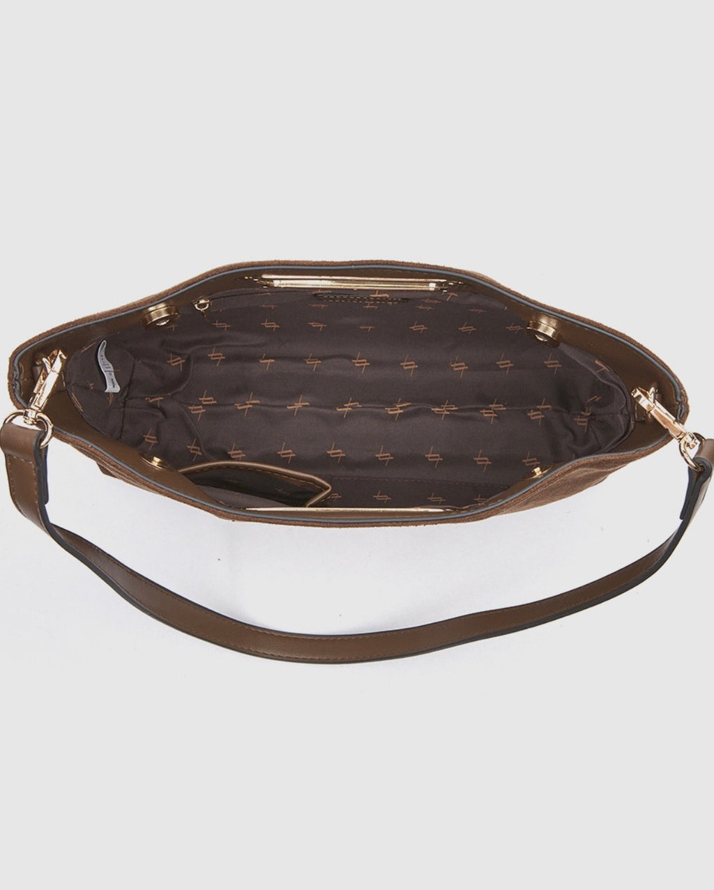 Borsa a mano con tracolla brown      Verde