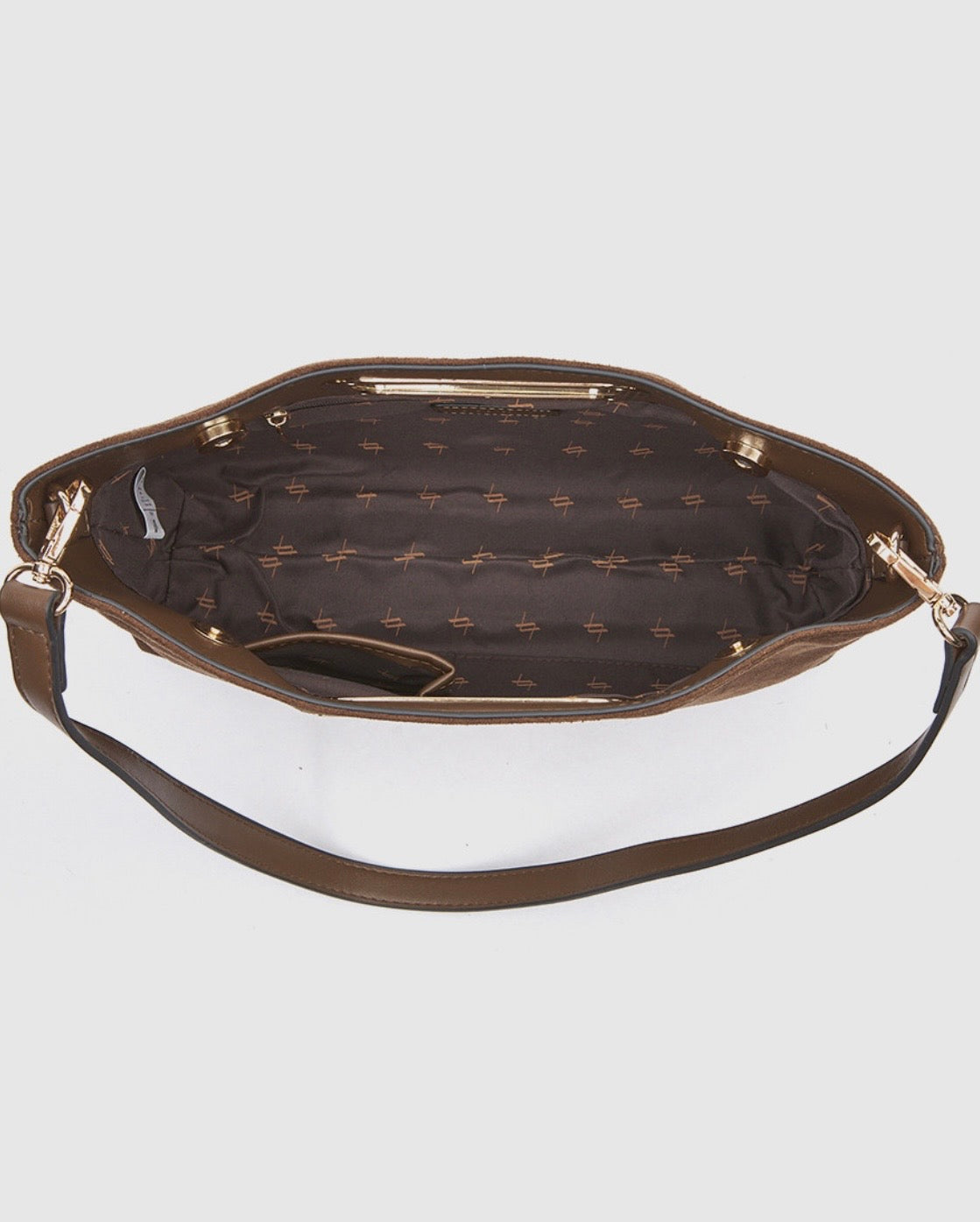 Borsa a mano con tracolla brown      Verde