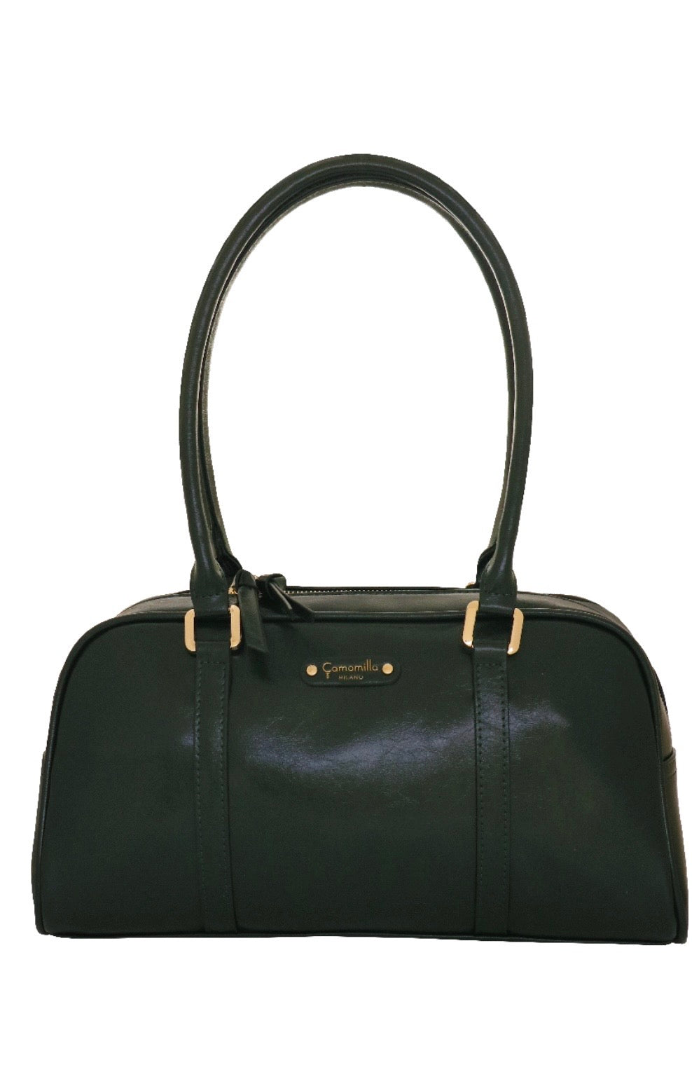 BORSA A SPALLA L GLOSSY AMBER VERDE                                    Camomilla Milano