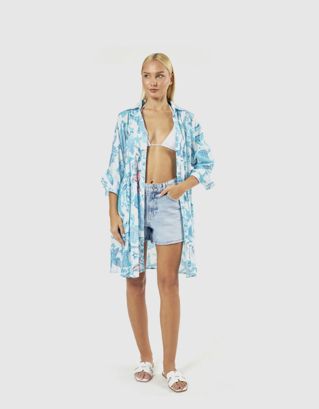 Abito Chemise aqua                           Verde