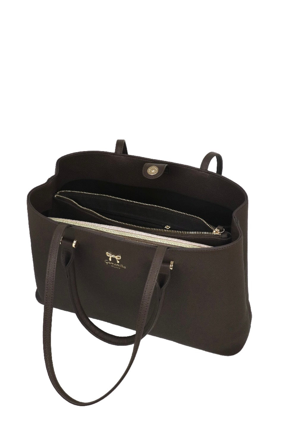 BORSA A SPALLA CON PORTA PC NICE OFFICE MARRONE                     Camomilla Milano