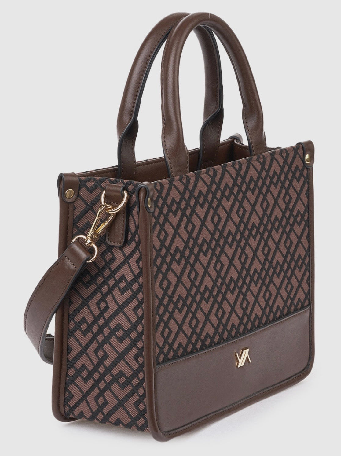 Borsa a mano con tracolla brown       Verde