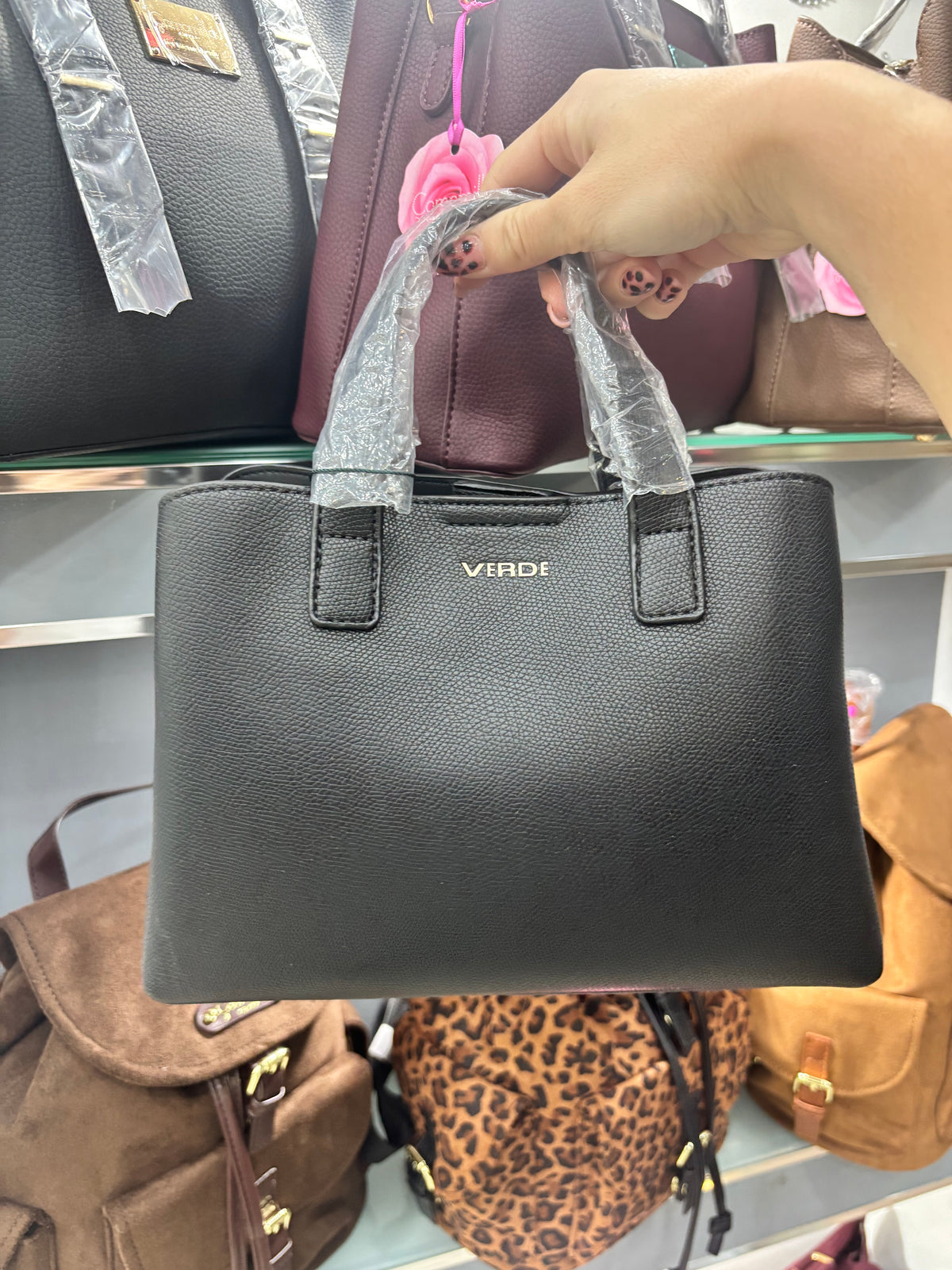 Borsa a mano con tracolla black        Verde