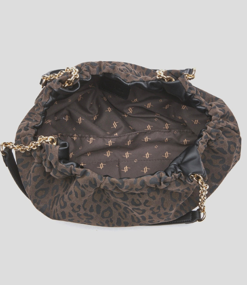 Borsa a spalla animal print                  Verde