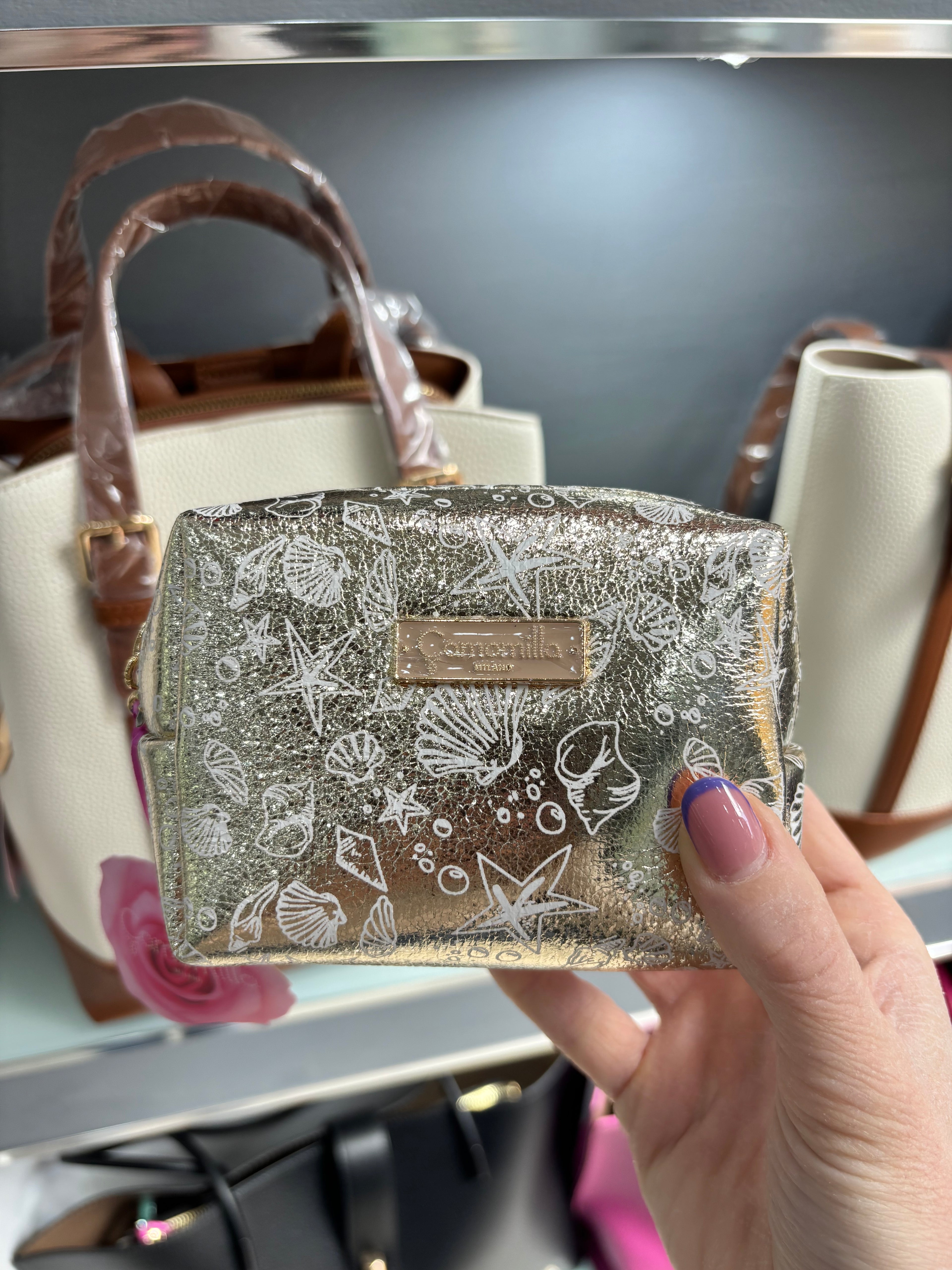 NECESSAIRE S SHELL SHINE ORO    Camomilla milano