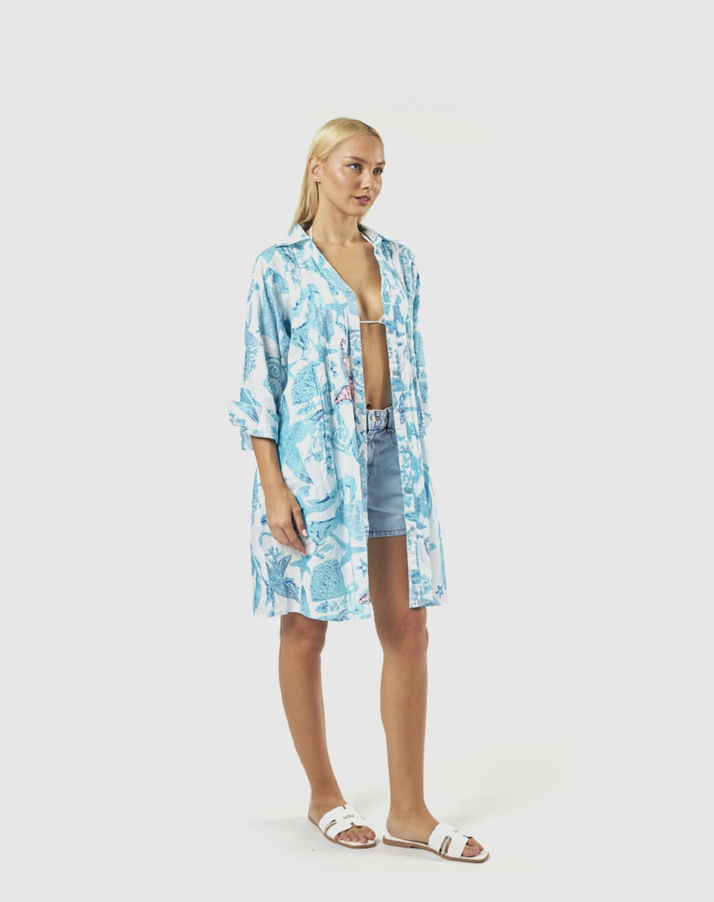 Abito Chemise aqua                           Verde