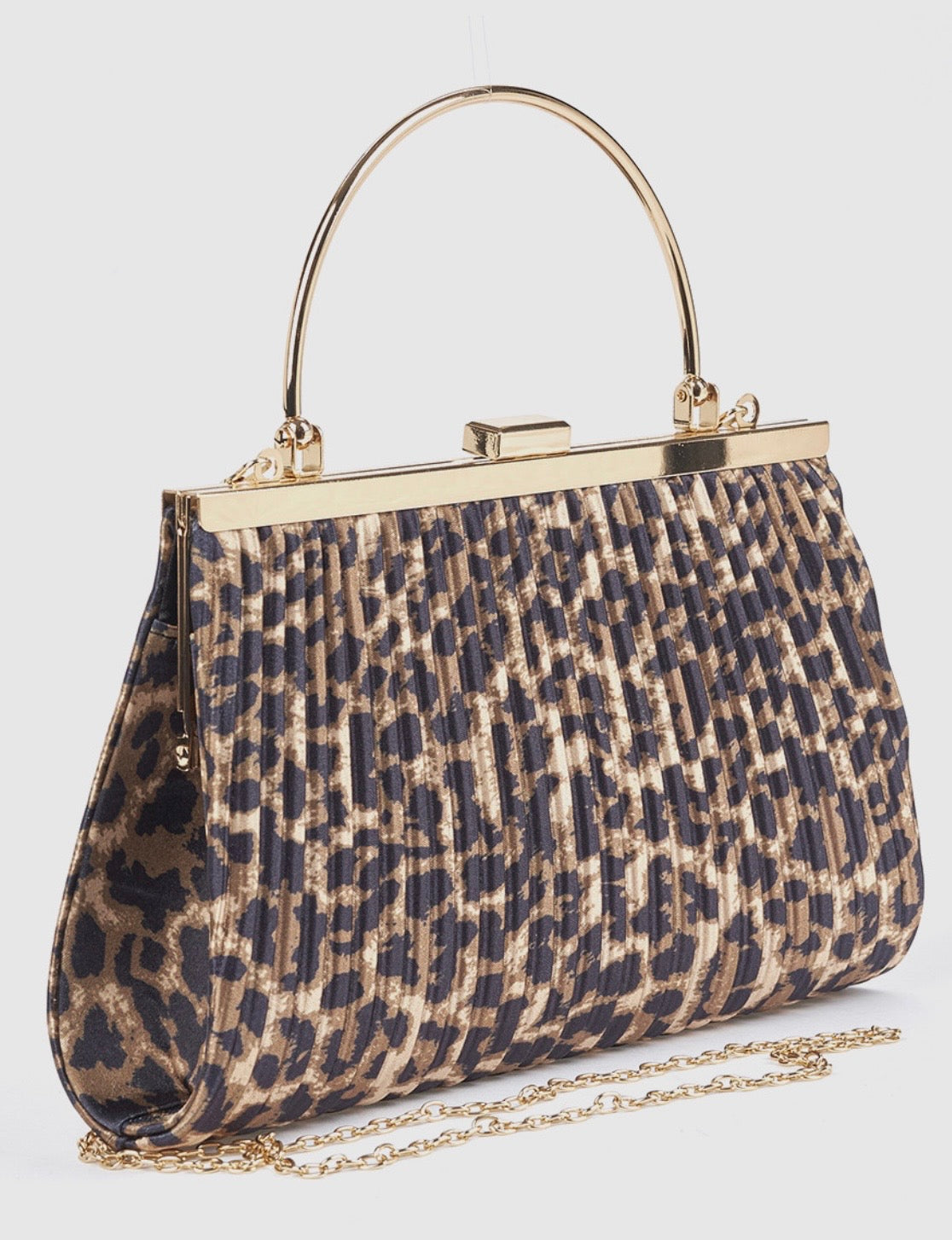 Borsa da sera animal print                 Verde