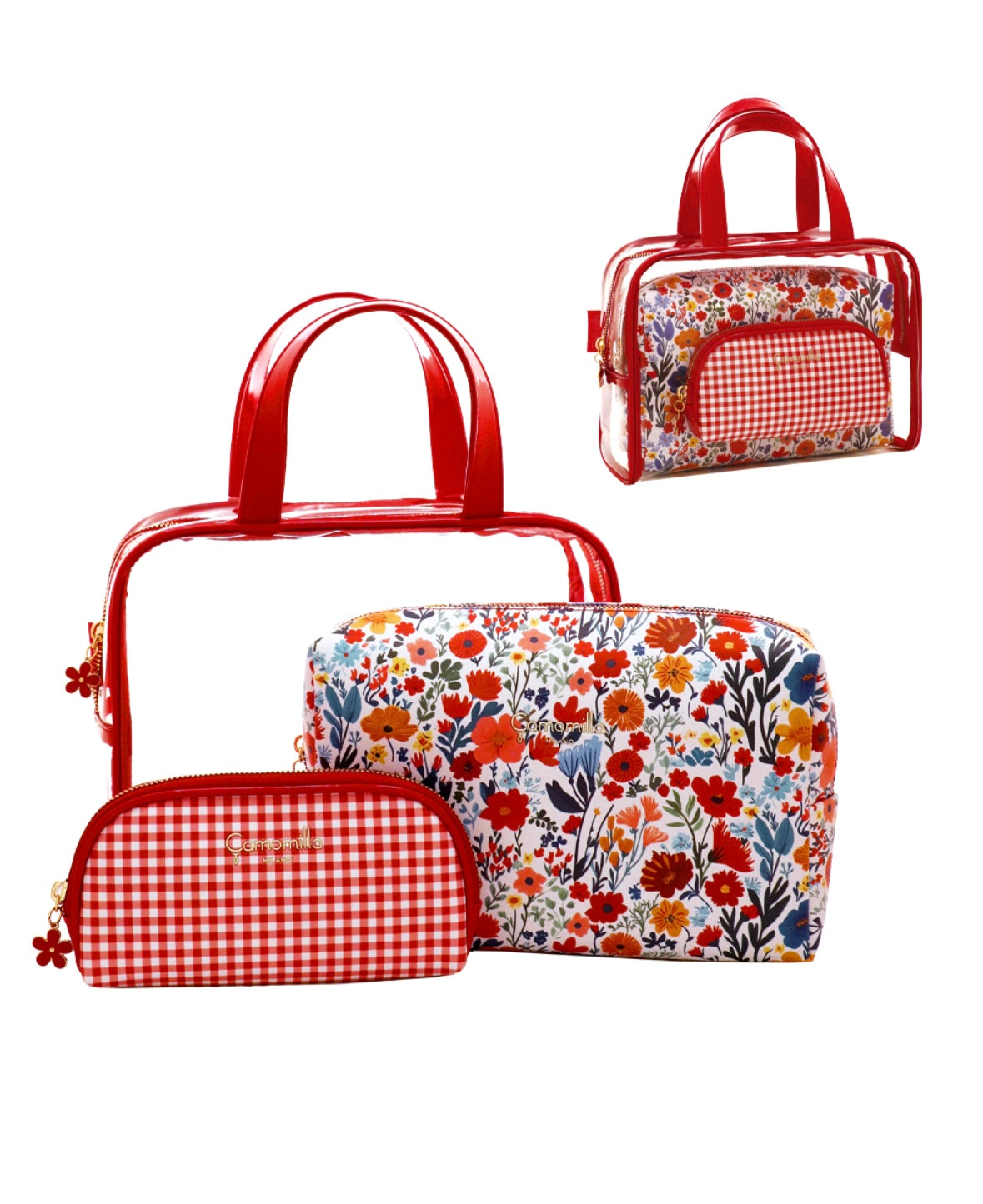 SET BEAUTY BAG M SWEET BLOOM ROSSO                                   Camomilla milano