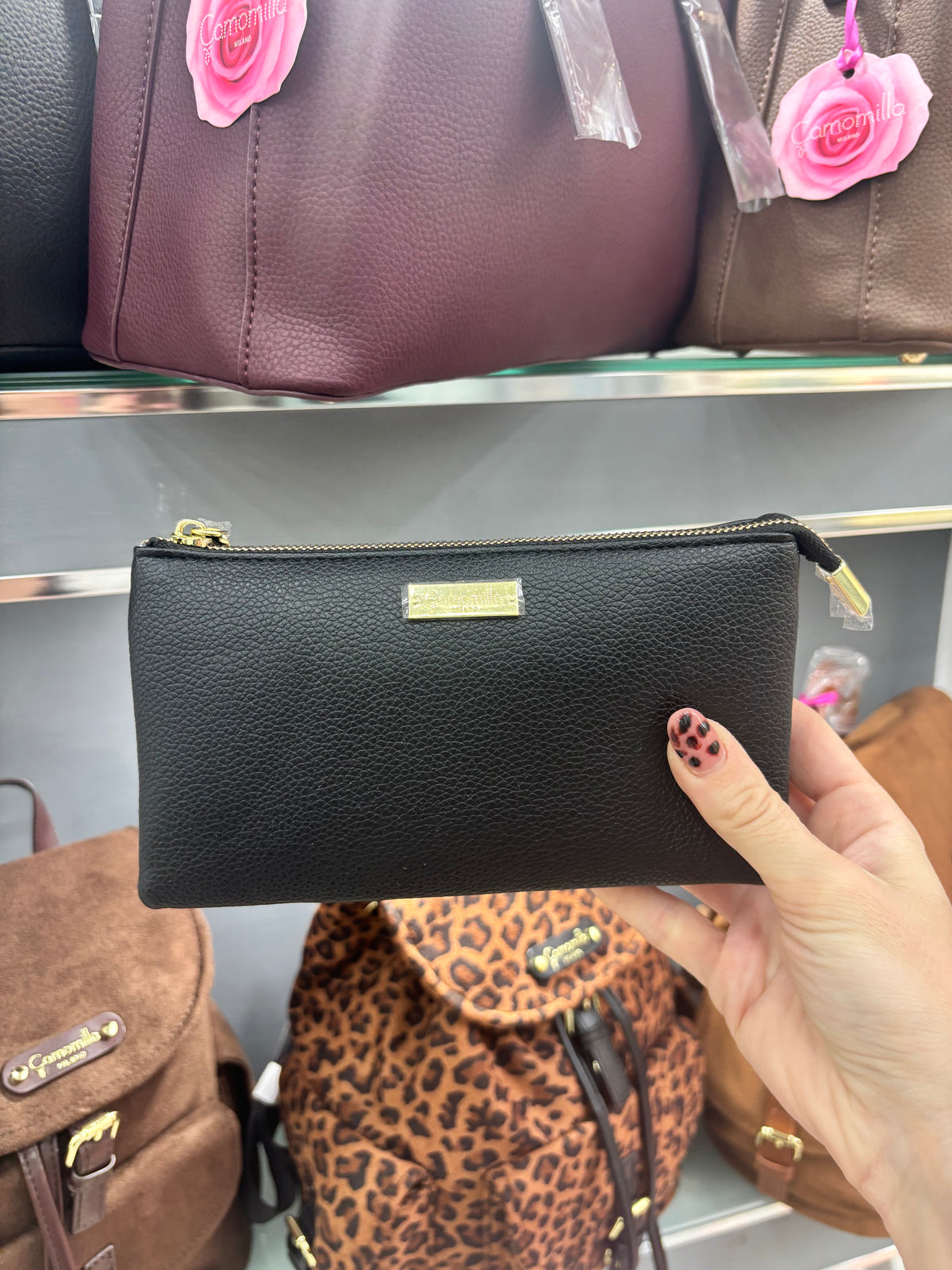 BUSTA PORTAFOGLIO NERO             Camomilla Milano