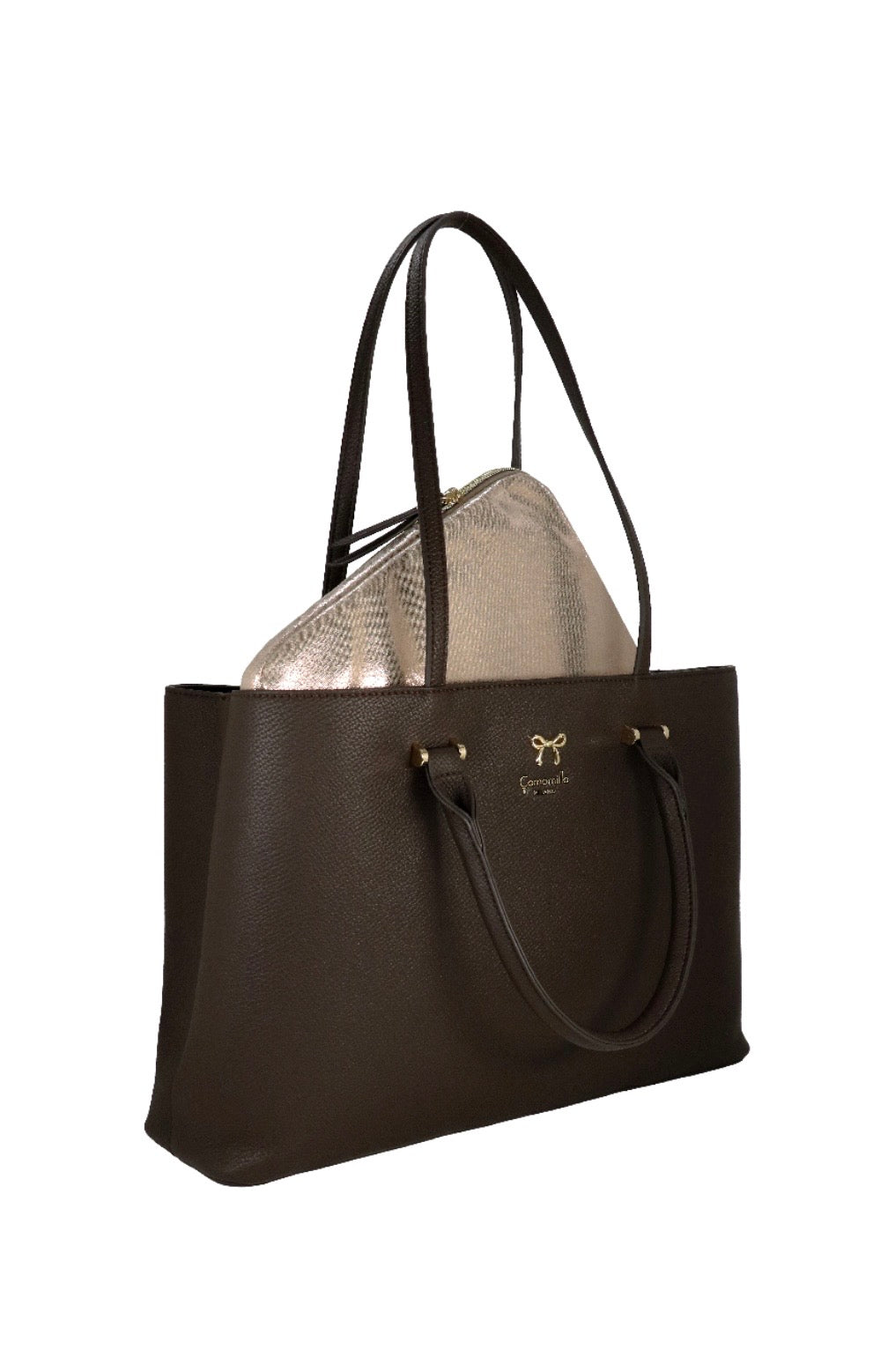 BORSA A SPALLA CON PORTA PC NICE OFFICE MARRONE                     Camomilla Milano