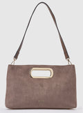 Borsa a mano con tracolla taupe          Verde