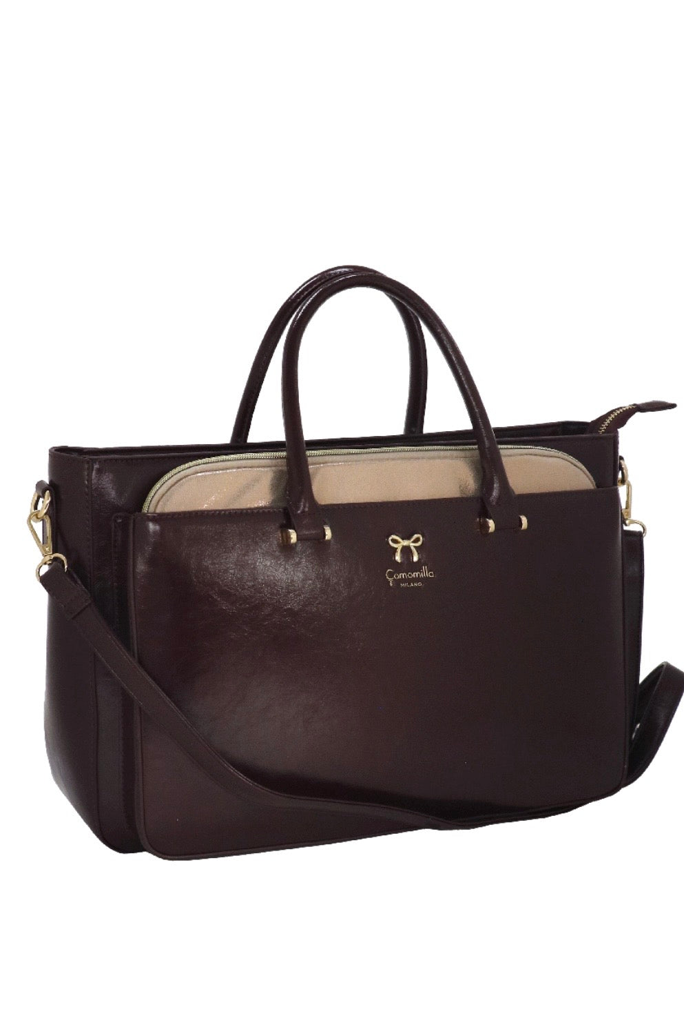 BORSA A MANO CON PORTA PC NICE OFFICE BURGUNDY                  Camomilla Milano