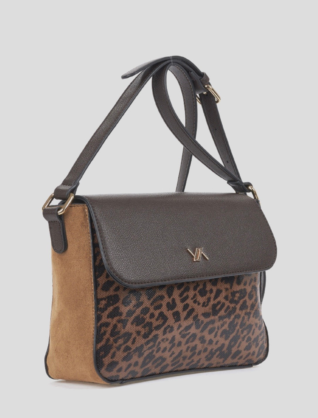 Borsa a tracolla animal print              Verde