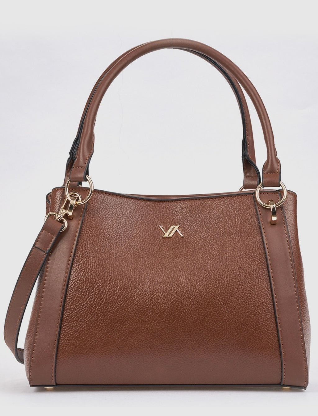 Borsa a mano con tracolla camel       Verde