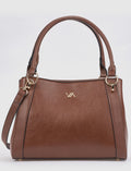 Borsa a mano con tracolla camel       Verde