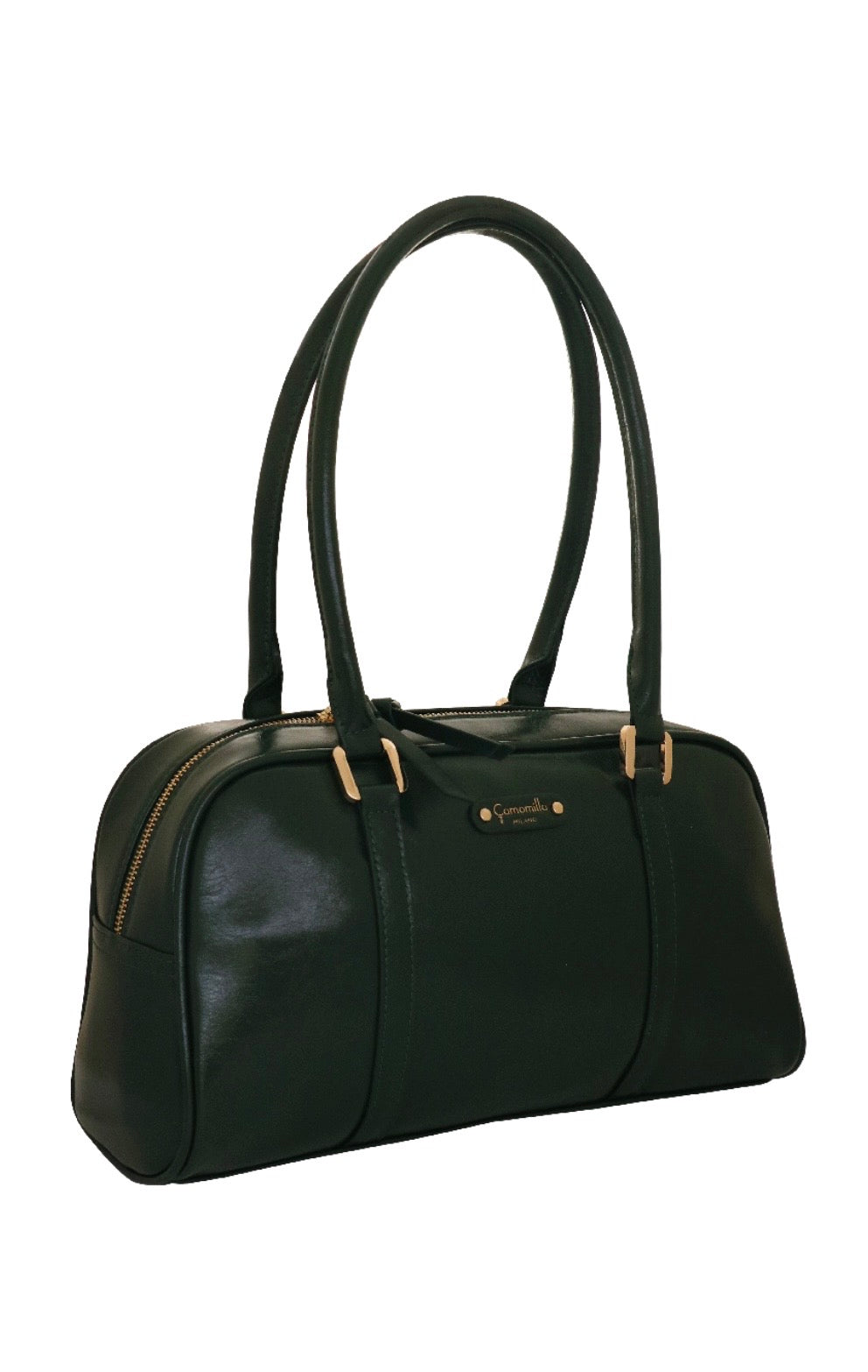 BORSA A SPALLA L GLOSSY AMBER VERDE                                    Camomilla Milano